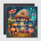 Carte Magnétique Champignons de grenouille mignon magiques (Devant / Derrière)