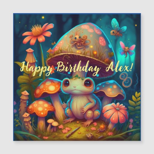 Carte Magnétique Champignons de grenouille mignon magiques (Devant)