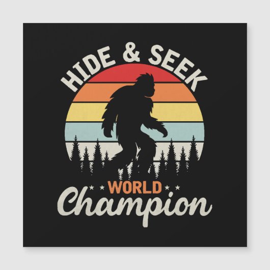 Carte Magnétique Champion du Monde de Cache-Cache Sasquatch (Devant)