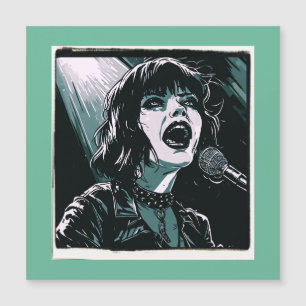 Carte Magnétique Chanteur Punk Rocker Exprimez-le à Haute Voix Musi