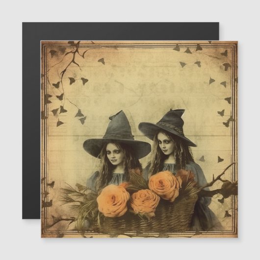 Carte Magnétique Chariot Halloween vintage (11) (Devant / Derrière)