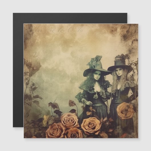 Carte Magnétique Chariot Halloween vintage (7) (Devant / Derrière)