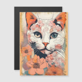 Carte Magnétique Chat Artistique (Devant / Derrière)