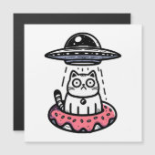 Carte Magnétique Chat beignet OVNI (Devant / Derrière)