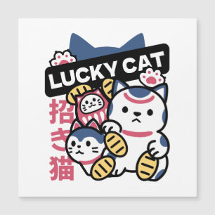 Carte Magnétique Chat Chanceux Maneki Neko – Chat de Fortune Japona