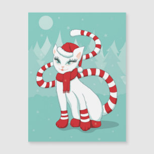 Carte Magnétique Chat Christmas Mood - Vacances Prêt Kitty