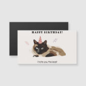 Carte magnétique Chat d'anniversaire (Devant / Derrière)