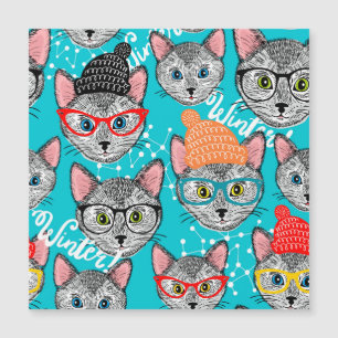 Carte Magnétique Chat dans le casquette