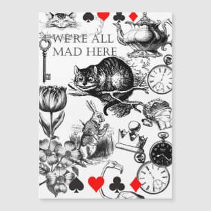 Carte Magnétique Chat de Cheshire classique alice au pays des merve