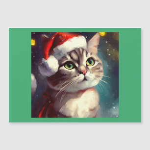 Carte Magnétique Chat de Noël 2