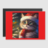 Carte Magnétique Chat de Noël 5 (Devant / Derrière)