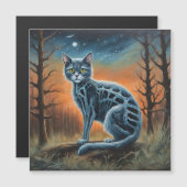 Carte Magnétique Chat de squelette (Devant / Derrière)