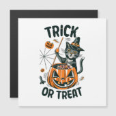 Carte Magnétique Chat d'Halloween abstrait (Devant / Derrière)