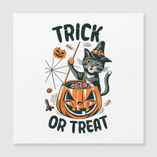 Carte Magnétique Chat d'Halloween abstrait (Devant)