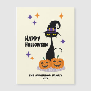 Carte Magnétique Chat d'Halloween atomique du milieu du siècle