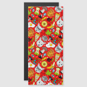 Carte Magnétique Chat et oeuf sur le rouge (Devant / Derrière)