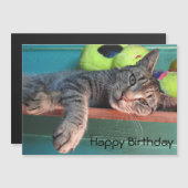 Carte Magnétique Chat Love Joyeux anniversaire (Devant / Derrière)