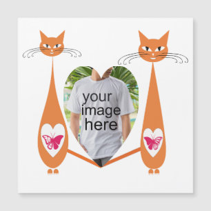Carte Magnétique Chat modifiable Love Coeur Conception personnalisé