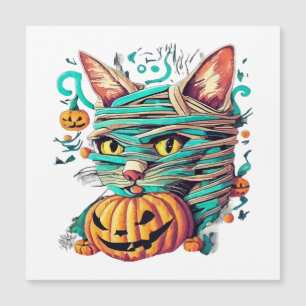 Carte Magnétique Chat momie drôle Halloween