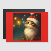 Carte Magnétique Chat Noël 3 (Devant / Derrière)