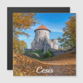 Carte Magnétique Château médiéval entouré d'aimant forestier (Devant / Derrière)