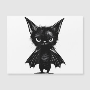 Carte Magnétique Chaton noir grincheux d'Halloween en costume de ch