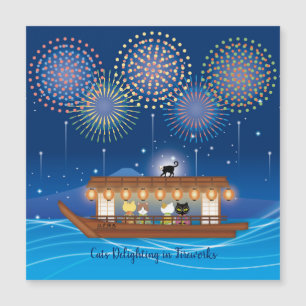 Carte Magnétique Chats délicieux dans l'aimant Fireworks