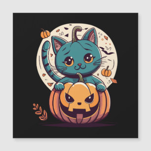 Carte Magnétique Chats et citrouilles pour un joyeux Halloween !