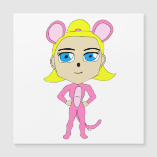Carte Magnétique chatte rose