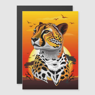 Carte Magnétique Cheetah African Feline Wild Animal