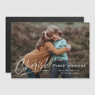 Carte Magnétique Chérissez chaque moment Script Photo Joyeux Noël