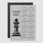 Carte Magnétique Chess Piece King 2026 Calendar Magnetic Card (Devant / Derrière)