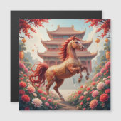 Carte Magnétique Cheval année de Chine (Devant / Derrière)