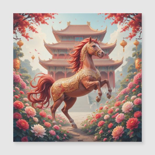 Carte Magnétique Cheval année de Chine (Devant)