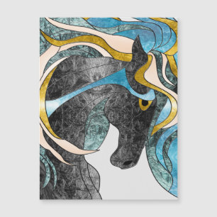 Carte Magnétique Cheval de Verre Abstrait - Équine moderne