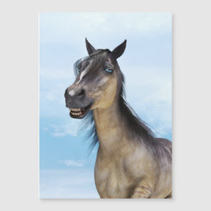 Carte Magnétique Cheval Grulla Souriant Heureux