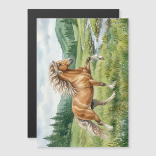 Carte Magnétique Cheval islandais Elska aquarelle
