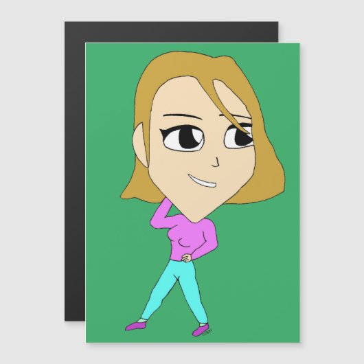 Carte Magnétique chibi (Devant / Derrière)