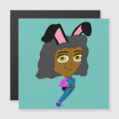 Carte Magnétique chibi bunnygirl (Devant / Derrière)