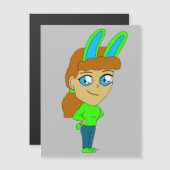 Carte Magnétique chibi bunnygirl (Devant / Derrière)