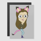 Carte Magnétique chibi catgirl (Devant / Derrière)