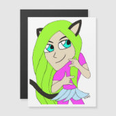 Carte Magnétique chibi catgirl (Devant / Derrière)
