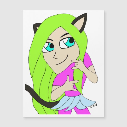 Carte Magnétique chibi catgirl (Devant)