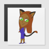 Carte Magnétique chibi catgirl (Devant / Derrière)
