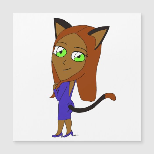 Carte Magnétique chibi catgirl (Devant)