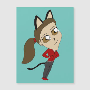 Carte Magnétique chibi catgirl