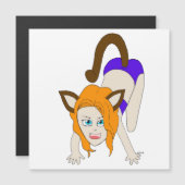 Carte Magnétique chibi catgirl (Devant / Derrière)