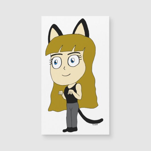 Carte Magnétique chibi catgirl (Devant)