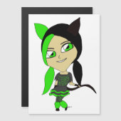 Carte Magnétique chibi catgirl (Devant / Derrière)