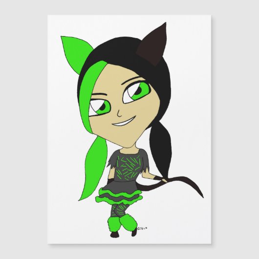 Carte Magnétique chibi catgirl (Devant)